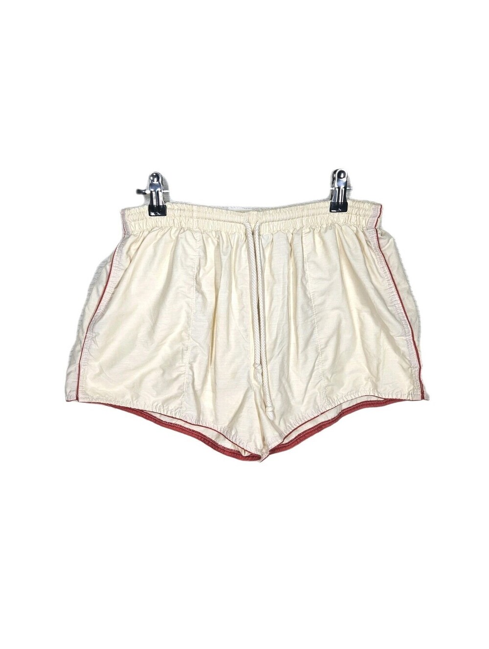 Vintage 1970s Nylon Athletic Shorts Jordache Thin Red Piping Unisex Mens Retro